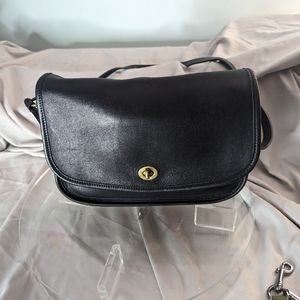 Coach | 9790 90s Black Leather City Crossbody Shoulder Bag Vintage